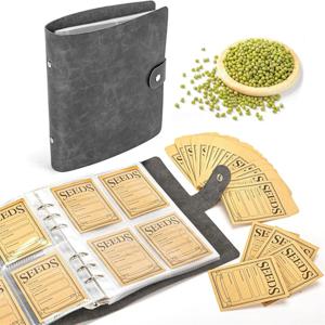 ABNJ 씨앗 보관 주최자, 씨앗 봉투 씰링이있는 50 포켓 씨앗 바인더 정원 씨앗 주최자 보관 상자, 씨앗 패킷