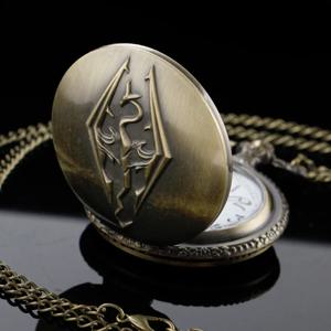 레트로 청동 Calssic 게임 드래곤 시간 보석 석영 주머니 시계 패션 펜던트 목걸이 시계 남자와 여자 어린이 선물