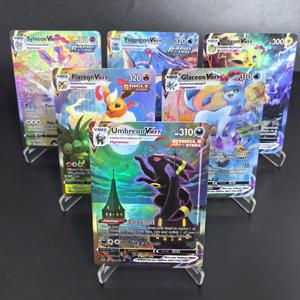 DIY PTCG 포켓몬 수집 카드 SWSH 우브레온 플레어온 글레이전 실베온 VMAX 셀프메이드 카드 클래식 게임 애니메이션 카드 선물 장난감