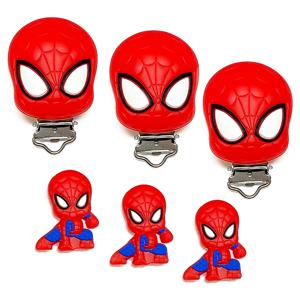 1/3/10pcs 스파이더 맨 실리콘 젖꼭지 클립 젖꼭지 체인 홀더 노리개 간호 클립 BPA 무료 젖꼭지 체인 액세서리