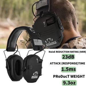 슬림 울트라 로우 프로파일 컴팩트 디자인을 위한 전술 활성 슈팅 귀마개 조정 가능한 범위 슈팅 사냥 청력 보호