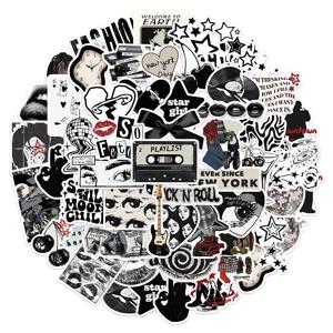 크리에이티브 블랙 Y2K 프리미엄 휴대폰 케이스, 노트북 물컵, 냉장고 데스크탑 방수 스티커, 50 개