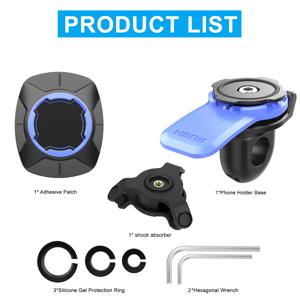 진동 방지 기능이 있는 오토바이 미러 폰 마운트 - 도난 방지 핸들바 클램프 10-14mm, 자전거/스쿠터/ATV에 적합(흔들림 방지)