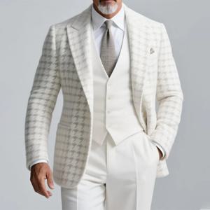 남성용 하운드투스 블레이저 슬림핏 정장 재킷 싱글 브레스트 웨딩 파티 프롬 비즈니스 신사복 아우터