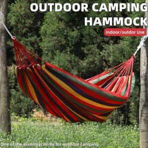 야외용 캔버스 해먹 / 실내외 겸용 로프 더블 해먹 - 캠핑, 레저, 해변 및 해변 휴식에 적합