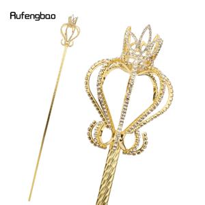 여아용 황금색 흰색 잎사귀 합금 요정 지팡이, 어린이 공주 지팡이, 파티 코스프레 웨딩 생일 파티용 천사 지팡이 91cm