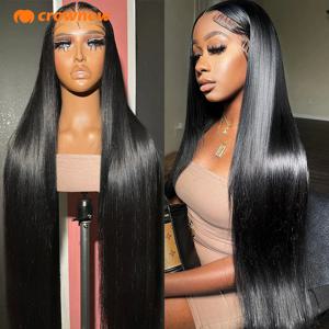 스트레이트 인모 가발 13x4 레이스 프론탈 가발 인모 34인치 스트레이트 HD 레이스 프론탈 가발 13x6 인모 가발 프리 플러킹