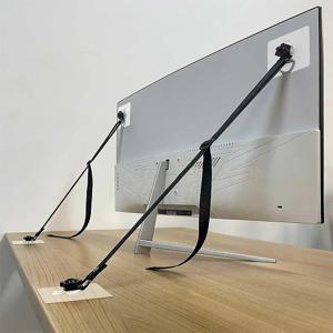 2개 조절 가능한 TV 안전 스트랩, 무타공 접착식 가구 안정 장치, 아기 안전용, 평면 스크린을 벽에 고정