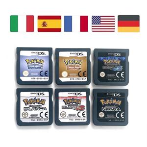 ESP FRA ITA USA NOE 포켓몬 블랙 화이트 1 2 슈차르츠 바이츠 노아르 블랑 하트골드 소울실버 게임 카트리지 (ds nds 3ds용)