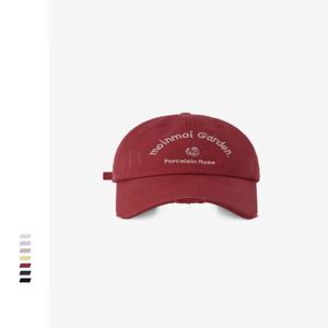 룰루 디자인 자수 야구 모자 한국 스트릿 패션 빈티지 홀 덕빌 캡 남성용 면 햇빛 차단 모자