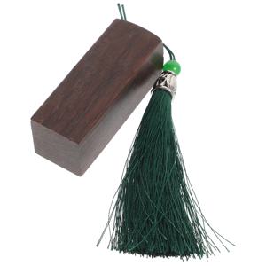 천연 나무 조각 스탬프 블랭크 DIY 이름 도장 서명 공예품 태슬 포함 수제 선물용