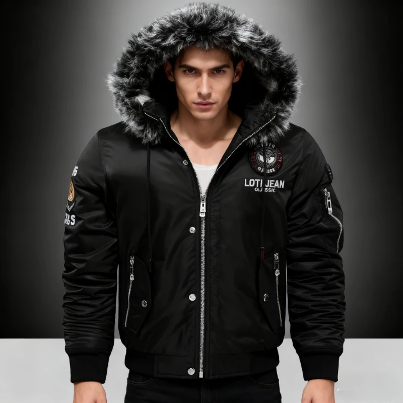 두꺼운 다운 & 파카 코트 오버사이즈 플러스 벨벳 두꺼운 2025 브랜드 보온 겨울 남성용 블랙 블루 레드 패딩 재킷 코트 남성용