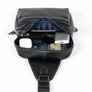 가죽 남성용 체스트 백 신상 대용량 최고급 소가죽 비즈니스 싱글 숄더백 출퇴근용 다층 패션 크로스백