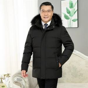 -30도 화이트 구스 다운 재킷 파카 남성용 방풍 퍼 후드 다운 코트 퍼 칼라 후드 두꺼운 겨울 재킷 패딩