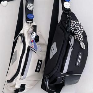 소년을위한 캐주얼 크로스 바디 백 남성 십대 소년 유행 가슴 가방 학생 스포츠 일본식 허리 가방 레저 숄더 백