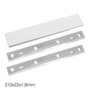 1 쌍 210mm HCS 플레너 블레이드 210x22x1.8mm 두께 플레너 나이프 전동 공구 용 예비 부품 Kity PT8500 Fox Scheppach Bernardo