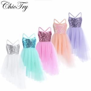 ChicTry Sequins 소녀 발레 투투 드레스 어린이 어린이 Tulle 발레 댄스 체조 레오타드 드레스 성능 댄스웨어