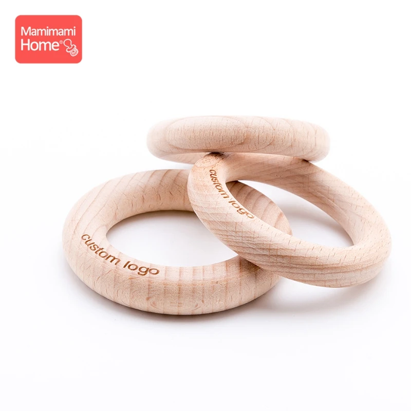 50pc 사용자 정의 로고 나무 반지 아기 photographic 성장 기념품 BPA 무료 너도밤 나무 반지 아기 사진 마일스톤 기념 선물