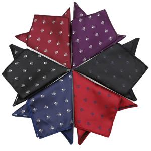 새로운 디자인 남자 포켓 스퀘어 블루 레드 블랙 해골 손수건 26*26CM 행키 정장 남자 비즈니스 웨딩 파티 가슴 수건