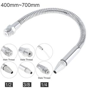 1/2 3/8 1/4 인치 금속 유연한 물 오일 냉각 튜브 파이프 400-700mm CNC 기계/밀링/선반 용 둥근 머리 노즐 포함