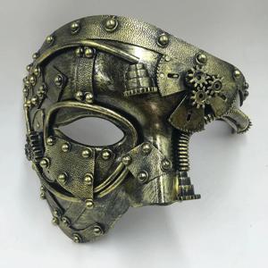 Steampunk 팬텀 가장 무도회 코스프레 중세 복고풍 마스크 공 반 얼굴 남자 펑크 의상 할로윈 파티 의상 소품