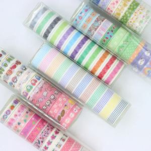 12Pcs 그리드 Washi 테이프 세트 기본 마스킹 테이프 저널 용품 장식 접착 테이프 Scrapbooking 편지지 귀여운 Washitape
