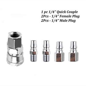 1/4인치 호스 퀵 릴리스 공기 압축기 커넥터 커플러 피팅 세트