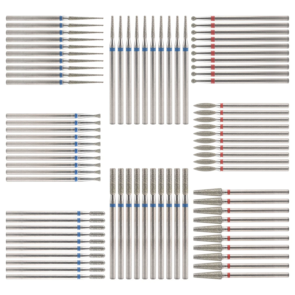 매니큐어에 대 한 10Pcs 다이아몬드 밀링 커터 전기 손톱 드릴 비트 액세서리 페디큐어 기계 네일 파일 젤 리무버 도구
