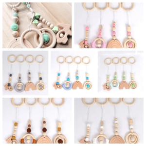 북유럽 스타일 아기 체육관 장난감 놀이 프레임, 보육 감각 링 풀 장난감, 나무 유아 아동복 랙, 어린이 장난감, 신생아 선물