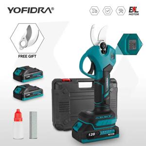 YOFIDRA 브러시리스 전기 전정 가위, 무선 과일 나무 분재 전정 가위, Makita 18V 배터리, 2 단 기어, 30mm