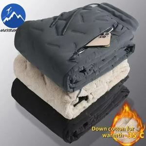 8XL 겨울 두꺼운 남성용 다운 팬츠 고품질 패션 드로스트링 스포츠 팬츠 남성용 조거 아웃도어 루즈 레저 다운 팬츠