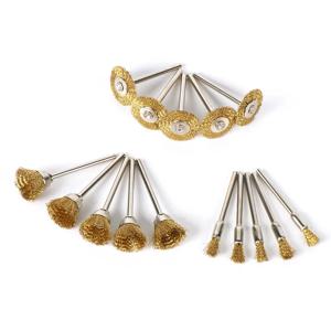 Dremel 다이 그라인더 용 15pcs 브러시 와이어 휠 브러쉬 로타리 전동 공구 조각사 액세서리 금속 가공