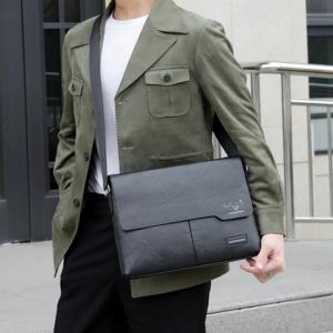 남성 서류 가방 남성 이그 제 큐 티브 문서 어깨 빈티지 비즈니스 작업 PU 가죽 메신저 크로스 바디 사이드 단순 캐주얼 가방