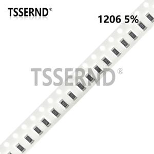 1206 5% SMD 저항기, 0R ~ 10M 1/4W 0 1 10 100 150 220, 330 ohm 1K 2.2K 4.7K 10K 100K 1R 10R 100R 150R 220R 330R 470R 1, 100 개 M