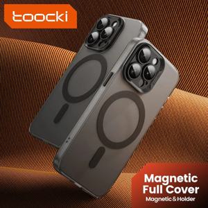 iPhone 15 14 13 12 Plus Pro Max 용 Magsafe 무선 충전 케이스 용 Toocki Matte Magnetic Lences Protector가있는 충격 방지