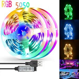 LED 스트립 빛 RGB 5050 5V 3 키 제어 색상 변경 빛 스트립 방 TV 장식에 적합 1600만 RGB 색상