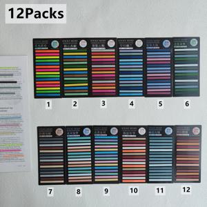 3600 매 컬러 스티커 투명 형광 색인 탭 플래그 스티커 메모 페이지 북마크 학교 사무용품 문구