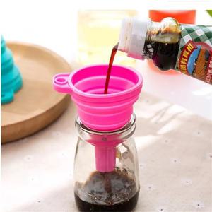 미니 다기능 빨간색 실리콘 깔때기, 편리한 주방 접이식 및 서브 포장 도구, 주방 용품, 1 개