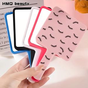 속눈썹 연장 휴대용 화장 거울 플라스틱 손잡이가 있는 사각 화장대 거울 손 고화질 거울 미용 액세서리