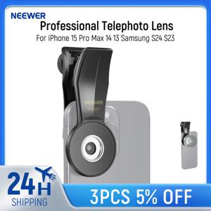 17mm 나사형 렌즈용 NEEWER 범용 전화 클램프, iPhone Samsung용 전문 망원 렌즈 부착 및 어댑터