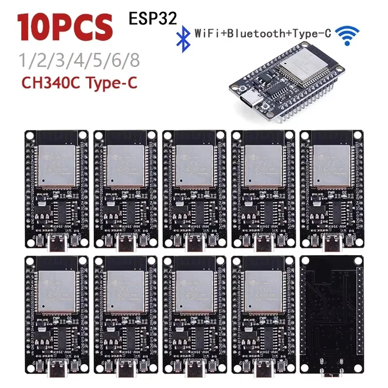 1-10pcs ESP32-32 ESP32-S 개발 보드 WiFi + Bluetooth 호환 TYPE-C ESP32 30Pin ESP32 Nodemcu 개발 모듈