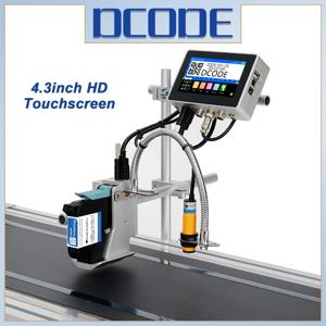 DCODE 130PLUS 산업용 온라인 잉크젯 프린터 12.7/25.4mm 노즐, 4.3인치 화면 QR 바코드 배치 번호 로고 날짜 프린터