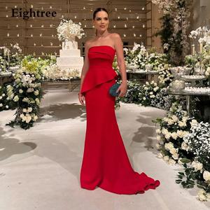 Eightree 스트랩리스 무도회 원피스, 긴 빨간 인어 드레스, 우아한 공식 행사 이브닝 가운, 맞춤형