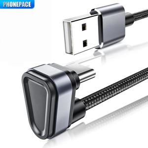 폰페이스 USB 타입 C 케이블 삼성 샤오미 미 레드미 USB C 케이블 2.4A 고속 휴대폰 충전 데이터 케이블 타입 C 180도 USB 케이블