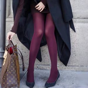 1피스 여성용 버건디 빈티지 벨벳 레깅스 조각 다리