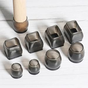 두꺼운 랩 펠트 패드가 있는 실리콘 의자 다리 바닥 보호대, 사각형 가구 다리 커버, 테이블 발 캡, 바닥 보호, 16 개