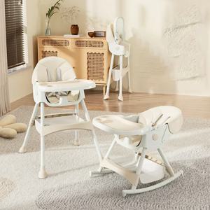 트레이가 있는 조절 가능한 어린이 하이 체어, 유아용 플랫 락킹 다이닝 체어, 편안한 식사용 부스터