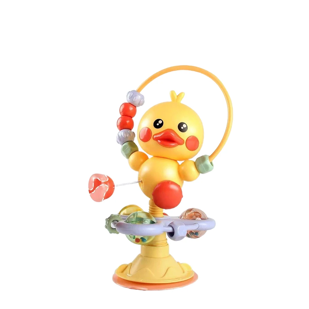 만화 진정 효과를 주는 딸랑이 장난감 재미있는 음향 효과 동요 아기 테이블 흡착컵 교육용 조기 학습 장난감