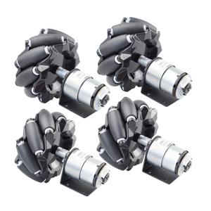 Arduino ROS STM32 Raspberry Pi DIY 용 DC 12V 인코더 모터가 장착 된 20KG 페이로드 메카넘 휠 로봇 자동차 섀시 키트