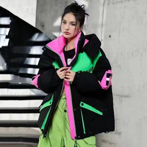 겨울 따뜻한 90 화이트 오리 다운 재킷 여성 후드 파카 의류 코트 캐주얼 두꺼운 짧은 분할 퍼퍼 스노우 자켓 오버 코트